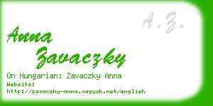 anna zavaczky business card